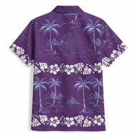 Purple Hawaii Palm Tree Hibiscus Hawaiian Shirt Fantasy Summer Vibe
