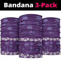Purple Hawaii Palm Tree Hibiscus Neck Gaiter Fantasy Summer Vibe