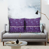 Purple Hawaii Palm Tree Hibiscus Pillow Cover Fantasy Summer Vibe
