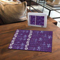 Purple Hawaii Palm Tree Hibiscus Puzzle Fantasy Summer Vibe