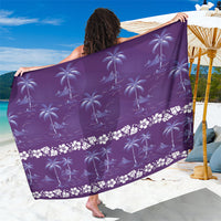 Purple Hawaii Palm Tree Hibiscus Sarong Fantasy Summer Vibe