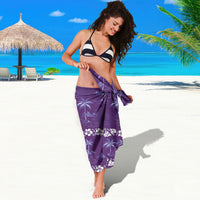 Purple Hawaii Palm Tree Hibiscus Sarong Fantasy Summer Vibe