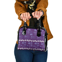 Purple Hawaii Palm Tree Hibiscus Shoulder Handbag Fantasy Summer Vibe