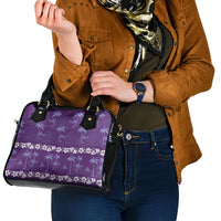 Purple Hawaii Palm Tree Hibiscus Shoulder Handbag Fantasy Summer Vibe