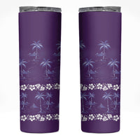 Purple Hawaii Palm Tree Hibiscus Skinny Tumbler Fantasy Summer Vibe