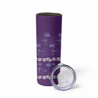 Purple Hawaii Palm Tree Hibiscus Skinny Tumbler Fantasy Summer Vibe