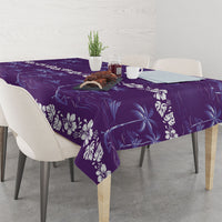Purple Hawaii Palm Tree Hibiscus Tablecloth Fantasy Summer Vibe