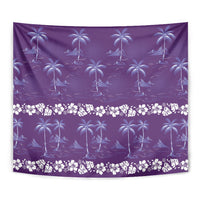 Purple Hawaii Palm Tree Hibiscus Tapestry Fantasy Summer Vibe
