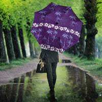 Purple Hawaii Palm Tree Hibiscus Umbrella Fantasy Summer Vibe