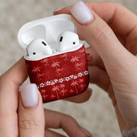 Red Hawaii Palm Tree Hibiscus AirPods Case Fantasy Summer Vibe