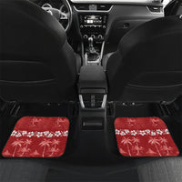Red Hawaii Palm Tree Hibiscus Car Mats Fantasy Summer Vibe