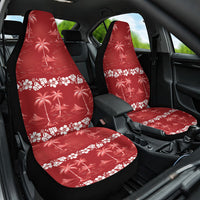 Red Hawaii Palm Tree Hibiscus Car Seat Cover Fantasy Summer Vibe