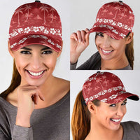 Red Hawaii Palm Tree Hibiscus Classic Cap Fantasy Summer Vibe