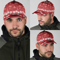 Red Hawaii Palm Tree Hibiscus Classic Cap Fantasy Summer Vibe