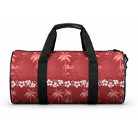 Red Hawaii Palm Tree Hibiscus Duffle Bag Fantasy Summer Vibe