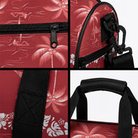 Red Hawaii Palm Tree Hibiscus Duffle Bag Fantasy Summer Vibe