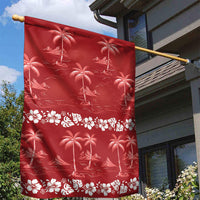 Red Hawaii Palm Tree Hibiscus Garden Flag Fantasy Summer Vibe