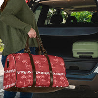 Red Hawaii Palm Tree Hibiscus Travel Bag Fantasy Summer Vibe