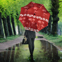 Red Hawaii Palm Tree Hibiscus Umbrella Fantasy Summer Vibe