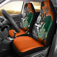 New Zealand and Ireland Rugby Car Seat Cover Silver Fern With Shamrock 2023 World Cup LT01 - Polynesian Pride