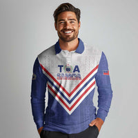 Custom Toa Samoa Rugby Long Sleeve Polo Shirt 1992-1993 Special Edition - Polynesian Pride