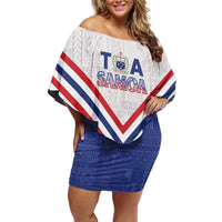 Custom Toa Samoa Rugby Off Shoulder Short Dress 1992-1993 Special Edition - Polynesian Pride