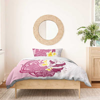 Maori Manta Ray Plumeria Royal Pink Bedding Set