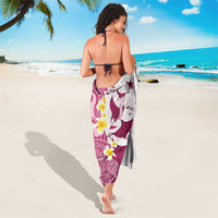 Maori Manta Ray Plumeria Royal Pink Sarong