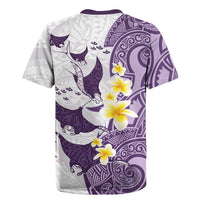 Maori Manta Ray Plumeria Deep Purple Rugby Jersey