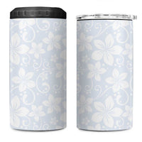 Plumeria Floral White Sunday 4 in 1 Can Cooler Tumbler