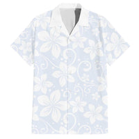 Plumeria Floral White Sunday Family Matching Short Sleeve Bodycon Dress and Hawaiian Shirt