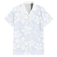 Plumeria Floral White Sunday Family Matching Summer Maxi Dress and Hawaiian Shirt
