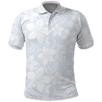 Plumeria Floral White Sunday Polo Shirt