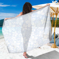 Plumeria Floral White Sunday Sarong