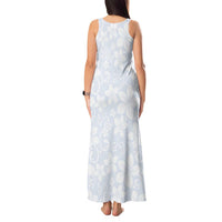 Plumeria Floral White Sunday Tank Maxi Dress