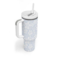 Plumeria Floral White Sunday Tumbler With Handle