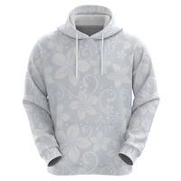 Plumeria Floral White Sunday Zip Hoodie