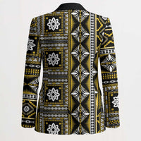 Fiji Masi Tapa Pattern Yellow Blazer - Polynesian Pride