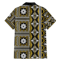 Fiji Masi Tapa Pattern Yellow Family Matching Summer Maxi Dress and Hawaiian Shirt - Polynesian Pride