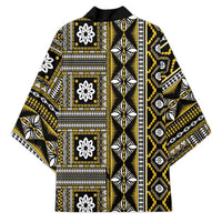 Fiji Masi Tapa Pattern Yellow Kimono - Polynesian Pride
