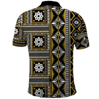 Fiji Masi Tapa Pattern Yellow Polo Shirt - Polynesian Pride
