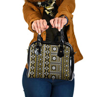 Fiji Masi Tapa Pattern Yellow Shoulder Handbag - Polynesian Pride