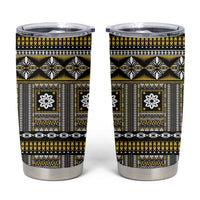 Fiji Masi Tapa Pattern Yellow Tumbler Cup - Polynesian Pride