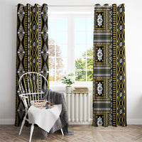 Fiji Masi Tapa Pattern Yellow Window Curtain - Polynesian Pride