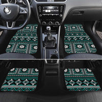 Fiji Masi Tapa Pattern Teal Car Mats - Polynesian Pride