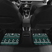 Fiji Masi Tapa Pattern Teal Car Mats - Polynesian Pride
