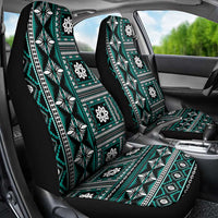 Fiji Masi Tapa Pattern Teal Car Seat Cover - Polynesian Pride