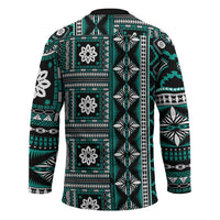 Fiji Masi Tapa Pattern Teal Hockey Jersey - Polynesian Pride