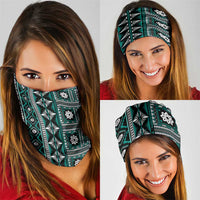 Fiji Masi Tapa Pattern Teal Neck Gaiter - Polynesian Pride