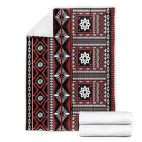 Fiji Masi Tapa Pattern Red Blanket - Polynesian Pride